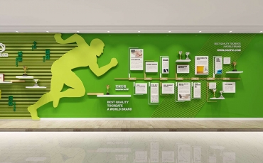 滿墻造型企業(yè)發(fā)展歷程文化墻模板定制