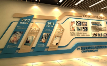 厚重風(fēng)公司企業(yè)發(fā)展歷程文化墻模板