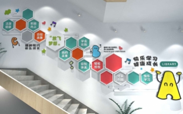 創(chuàng)意少兒培訓(xùn)機(jī)構(gòu)樓梯文化墻
