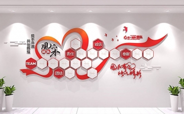 大氣創(chuàng)意企業(yè)員工風(fēng)采展示文化墻